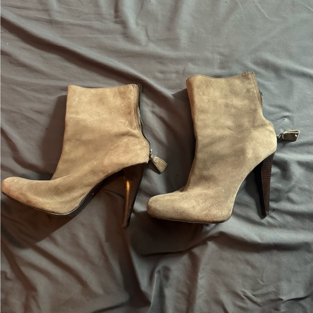 Calvin Klein Grey Heeled Boots